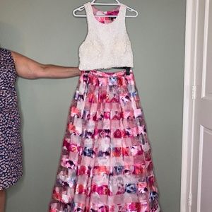 Sequin Hearts 2 piece prom dress